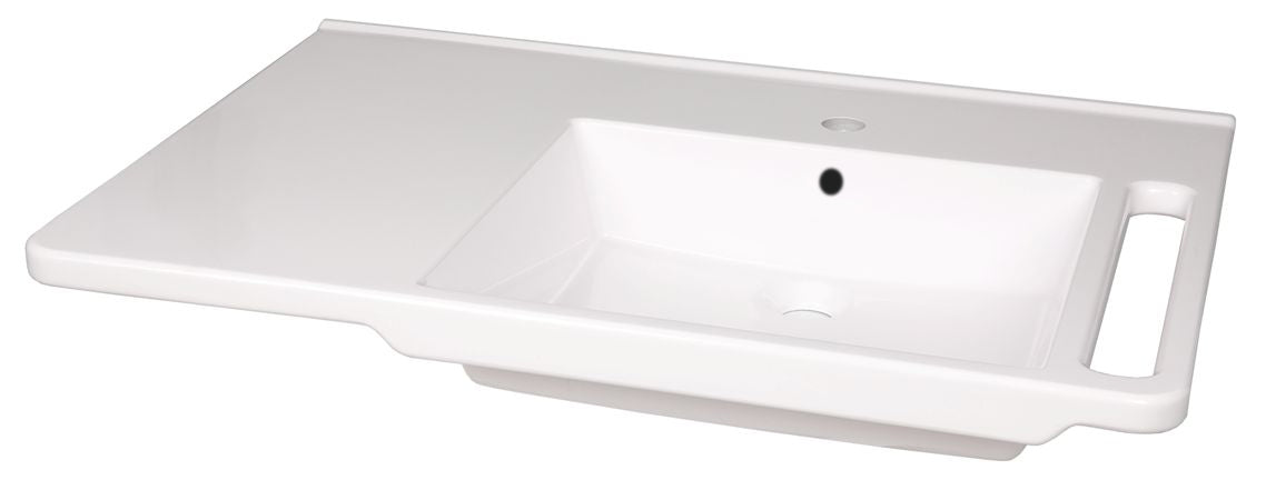 KIBOMED GTM803 - behindertengerechtes Waschbecken (rechts), mit Ablagefläche, 800x555 mm